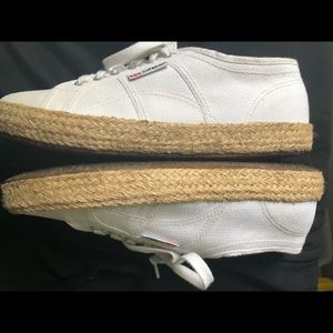 superga raffia wrapped sneakers